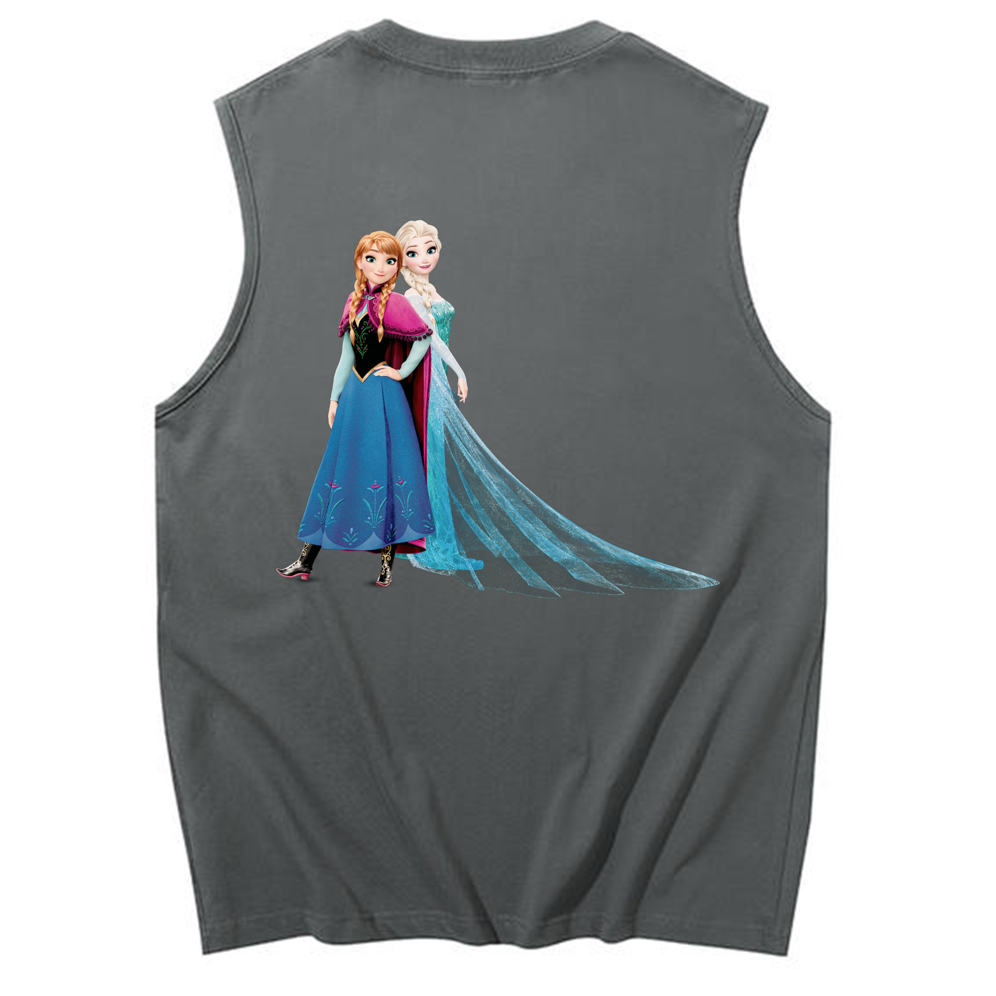（画像用） アナと雪の女王 アンナ エルサ Frozen Anna Elsa コットン100％タンクトップ（背面プリント）